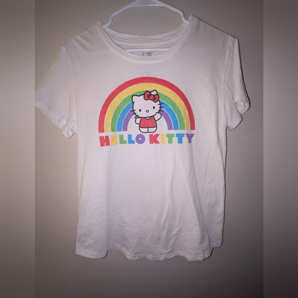 Hello Kitty Rainbow Graphic Tee - Hello Kitty And Rainbow Size Large 11-13